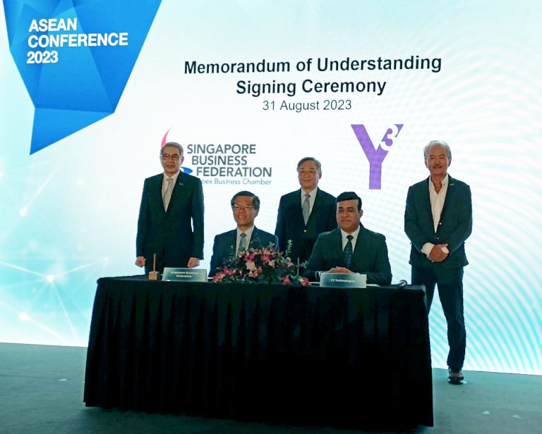 Y3 Technologies and Singapore Business Federation sign MOU to empower Singapore businesses for global expansion